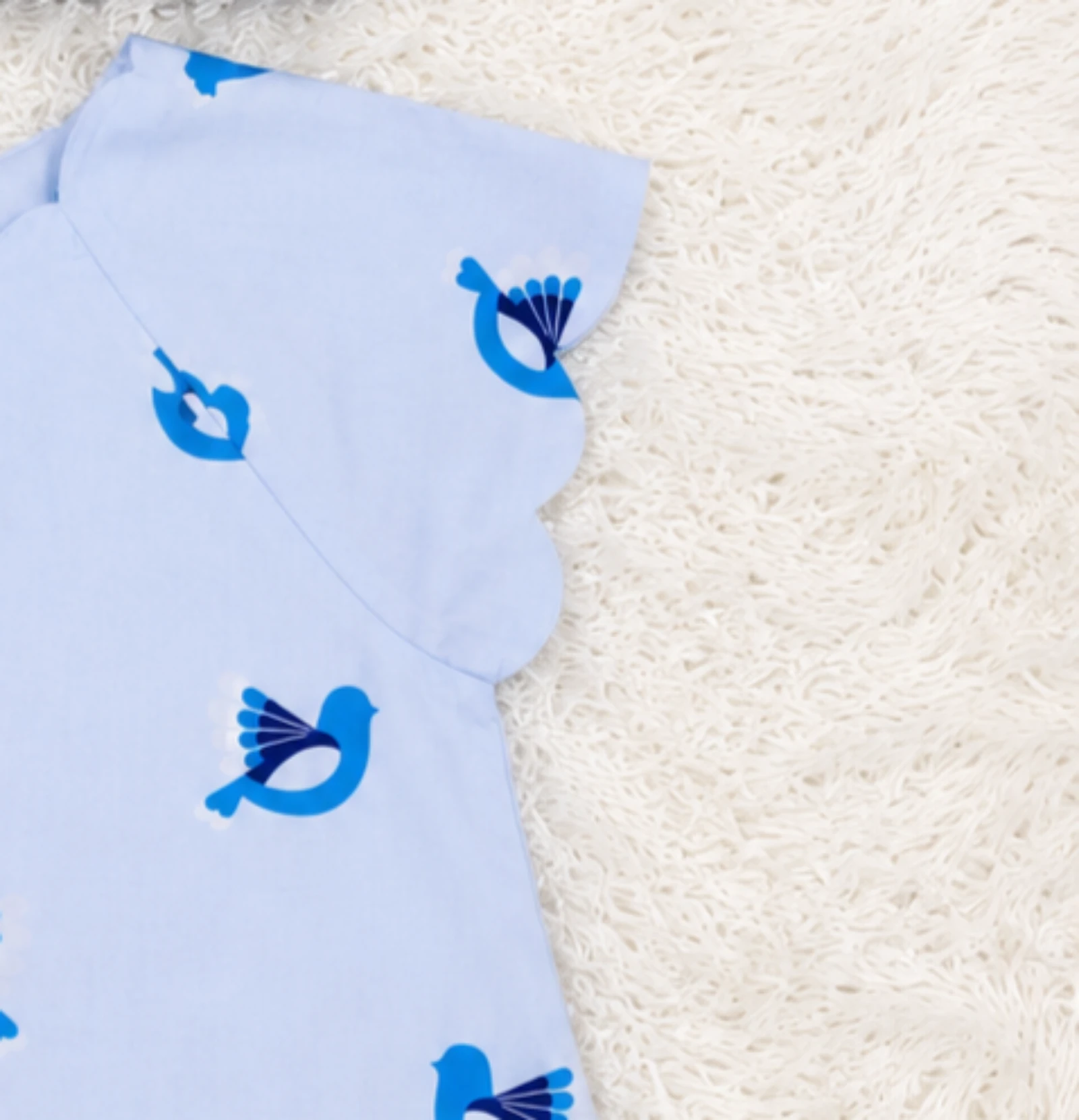 Blusa Jacadi Paris azul céu com estampa de pássaros 12 anos 👒 – photo 5